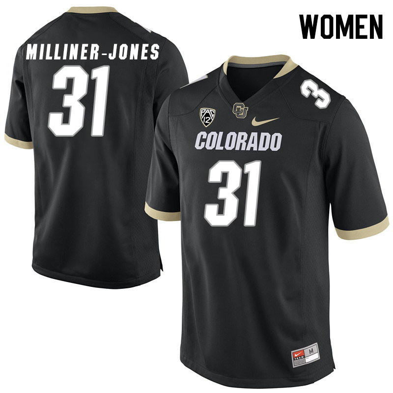 Women #31 Jaden Milliner-Jones Colorado Buffaloes College Football Jerseys Stitched Sale-Black - Click Image to Close